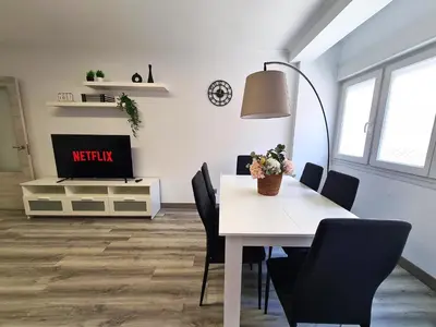 Una televisión o centro de entretenimiento en Casa Pinares de Venecia