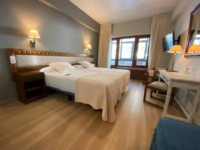 Cama o camas de una habitación en Hotel Edelweiss Candanchú