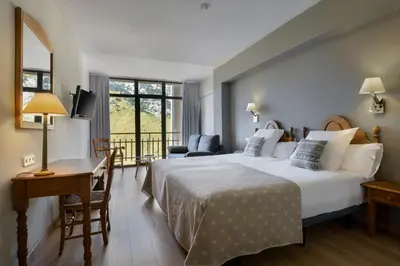 Cama o camas de una habitación en Hotel Edelweiss Candanchú