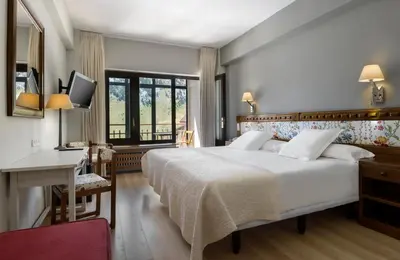 Cama o camas de una habitación en Hotel Edelweiss Candanchú