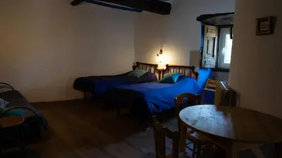 Cama o camas de una habitación en Casa Salinesena, casa rural en Navarra