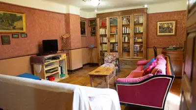 Una televisión o centro de entretenimiento en Casa Salinesena, casa rural en Navarra