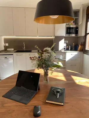 Una cocina o zona de cocina en Apartamentos con encanto entre naturaleza, rutas y bodegas - Casa Albañil