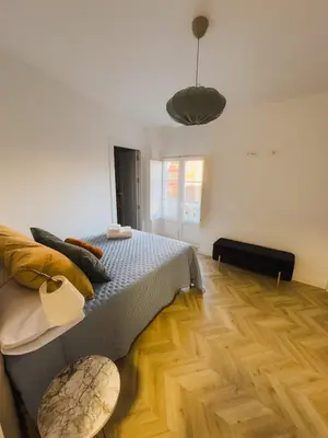 Cama o camas de una habitación en Apartamento Casa la Rubia Jaca
