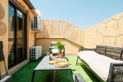Zona de estar de Atico Ordesa Barbacoa Terraza WiFi 4 Pax Ascensor