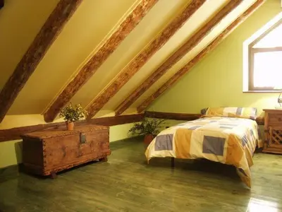 Cama o camas de una habitación en Casa Ramón El Pallé