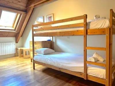 Cama o camas de una habitación en Apartament bonic i amb altell a Esterri by RURAL D'ÀNEU