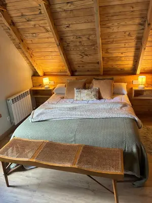 Cama o camas de una habitación en Eth Estel de Salardú--Casa con vistas de ensueño-Fibra Optica,5TV-Gran Chimenea