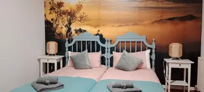 Cama o camas de una habitación en Hostal Urries Restaurante