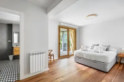 Cama o camas de una habitación en Villa Cinco Vistas Jaca