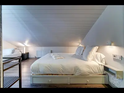 Cama o camas de una habitación en VISTAS RUDA de Alma de Nieve