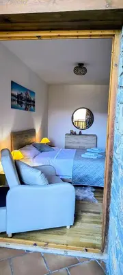 Zona de estar de Refugio rural con encanto en el Pirineo