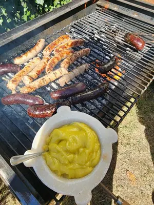 Barbacoa disponible para clientes en la casa o chalet