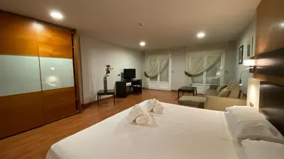 Cama o camas de una habitación en Hotel Villa de Andosilla