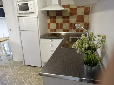 Una cocina o zona de cocina en Apartamentos La Dama Azul