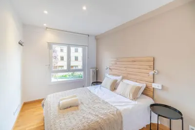 Cama o camas de una habitación en Acogedor apartamento ideal para familias
