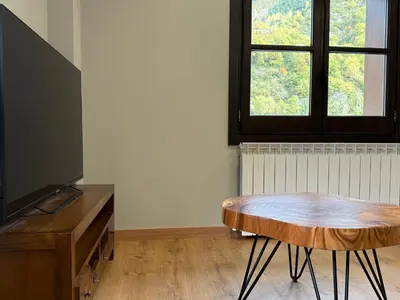Una televisión o centro de entretenimiento en El Molino de Pochas