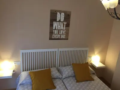 Cama o camas de una habitación en Apartamento Peñaguda Estella by Clabao