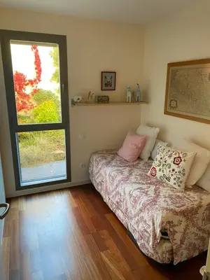 Cama o camas de una habitación en Jardin de los Pirineos- Margas Golf