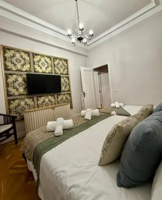 Cama o camas de una habitación en Balcón de San Fermín impresionante exterior gran balcón 2 baños relax en el centro Hasta 8 personas