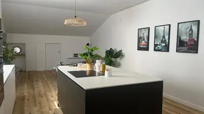 Una cocina o zona de cocina en Apartamento en el centro de Pamplona