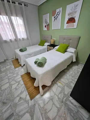 Cama o camas de una habitación en MEQUEDO Casa Alicia