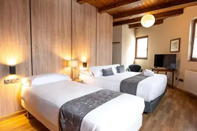 Cama o camas de una habitación en Hotel Nau Iori
