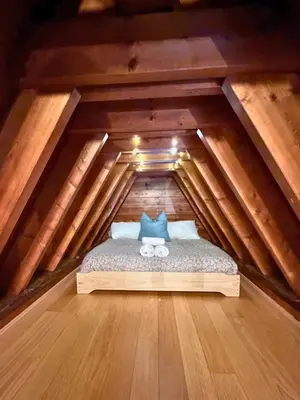 Cama o camas de una habitación en Ático Miraestrela: Dúplex con Vistas a Sallent