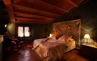 Cama o camas de una habitación en Masia El Riscle - Moli Del Pont