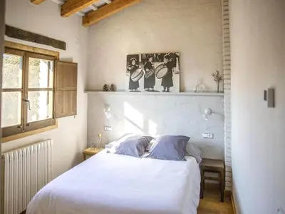 Cama o camas de una habitación en Holiday home in Montblanc with pool