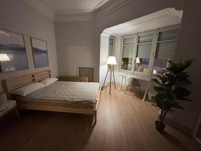 Cama o camas de una habitación en Family home with pool and garden in Tudela center
