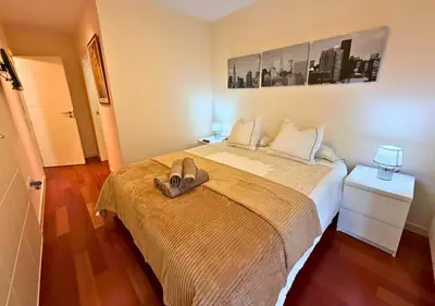 Cama o camas de una habitación en Apartamento Lanuza: Las Margas Golf
