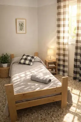Cama o camas de una habitación en Manu Casa Rural II