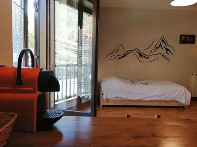 Cama o camas de una habitación en Apartment Geräumiges Studio mit Balkon Erta 2 Vall de Boí by Interhome