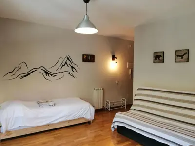 Cama o camas de una habitación en Apartment Geräumiges Studio mit Balkon Erta 2 Vall de Boí by Interhome