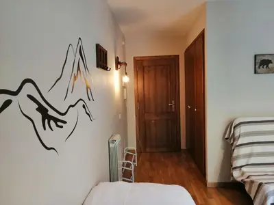 Cama o camas de una habitación en Apartment Geräumiges Studio mit Balkon Erta 2 Vall de Boí by Interhome