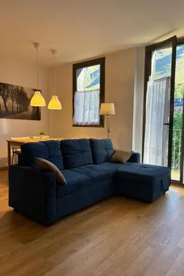 Zona de estar de Apartment Gemütliche und komfortable Wohnung Aüt 2 Vall de Boí by Interhome