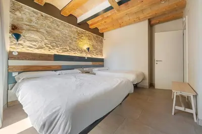 Cama o camas de una habitación en House With Indoor Pool On The Cistercian Route