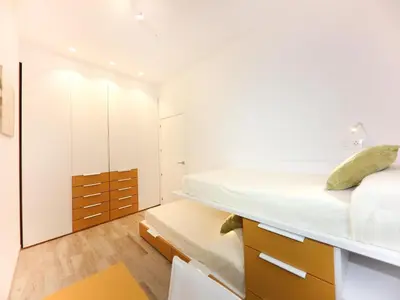 Cama o camas de una habitación en Apartamento Domus Halo by Clabao