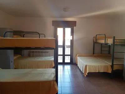 Cama o camas de una habitación en Albergue Sierra De Leyre