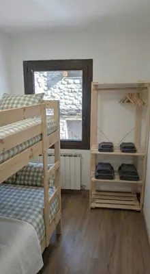 Cama o camas de una habitación en Apartamento Nordic Weiss - Benasque centro - 5 pax