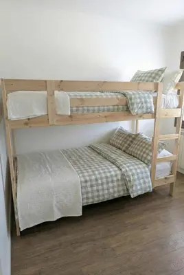 Cama o camas de una habitación en Apartamento Nordic Weiss - Benasque centro - 5 pax