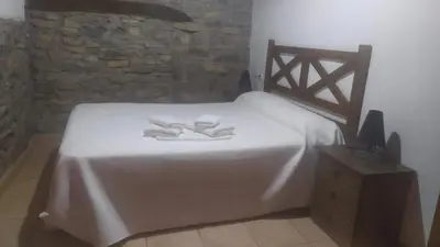 Cama o camas de una habitación en Charming Apartment in Coscojuela de Sobrarbe, 45 m²