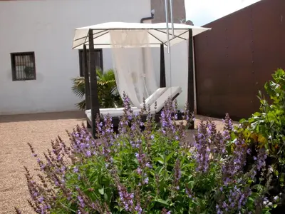 Jardín al aire libre en Los Chicos de Lastanosa Hotel y Restaurante