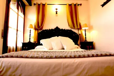 Cama o camas de una habitación en Hotel Merindad de Olite