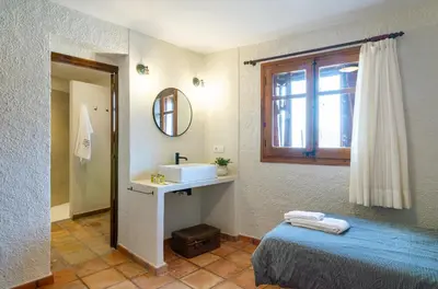Cama o camas de una habitación en Casa Joan de Fontsagrada