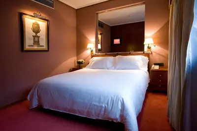 Cama o camas de una habitación en Hotel Palafox