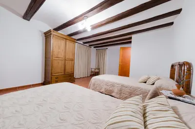 Cama o camas de una habitación en Casa Rural El Solanar
