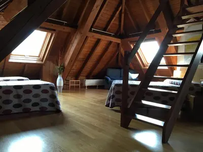 Cama o camas de una habitación en Casa Rural Roncesvalles