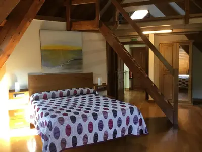 Cama o camas de una habitación en Casa Rural Roncesvalles